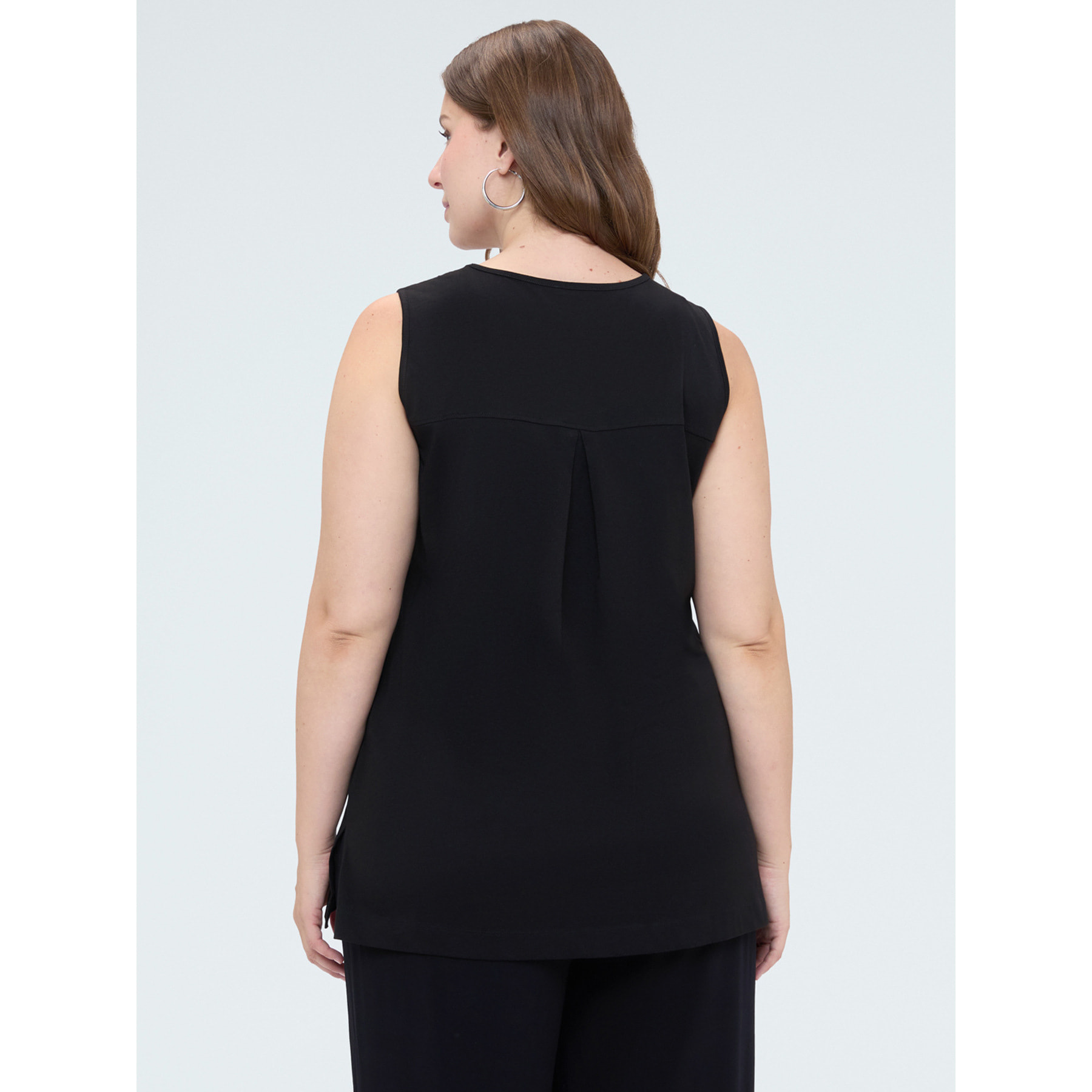 Fiorella Rubino - Top in cotone con strass - Nero