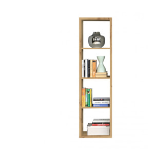 Etagère colonne 4 casiers décor en bois H.142 cm - MAURO