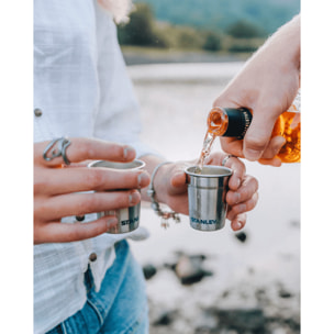 Pre-Party Shot Glass + Flask Set - Matte Black Pebble