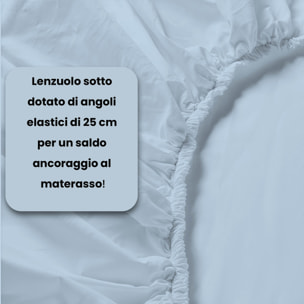 LENZUOLO SOTTO CON ANGOLI MAX COLOR, 100% COTONE MADE IN ITALY - MATRIMONIALE