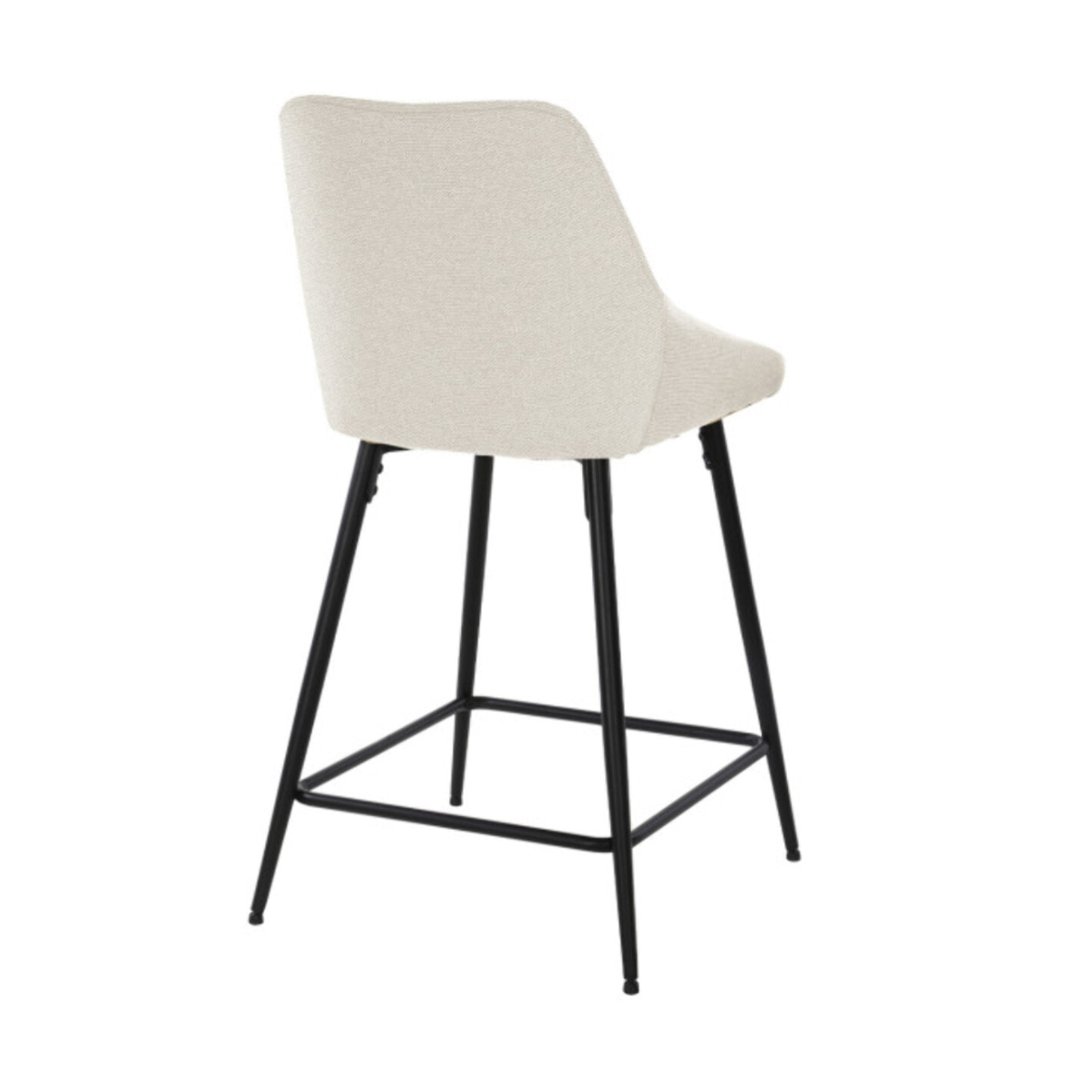Chaise de bar en tissu avec pieds évasés en métal noir - MONDO