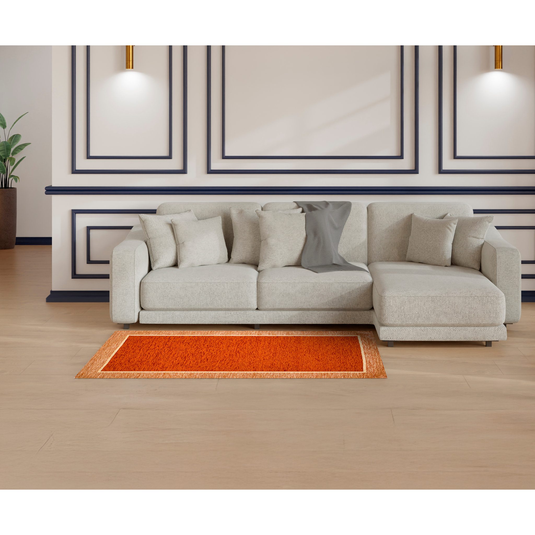 TAPPETO ARREDO ROMA RUGGINE CON FONDO ANTISCIVOLO