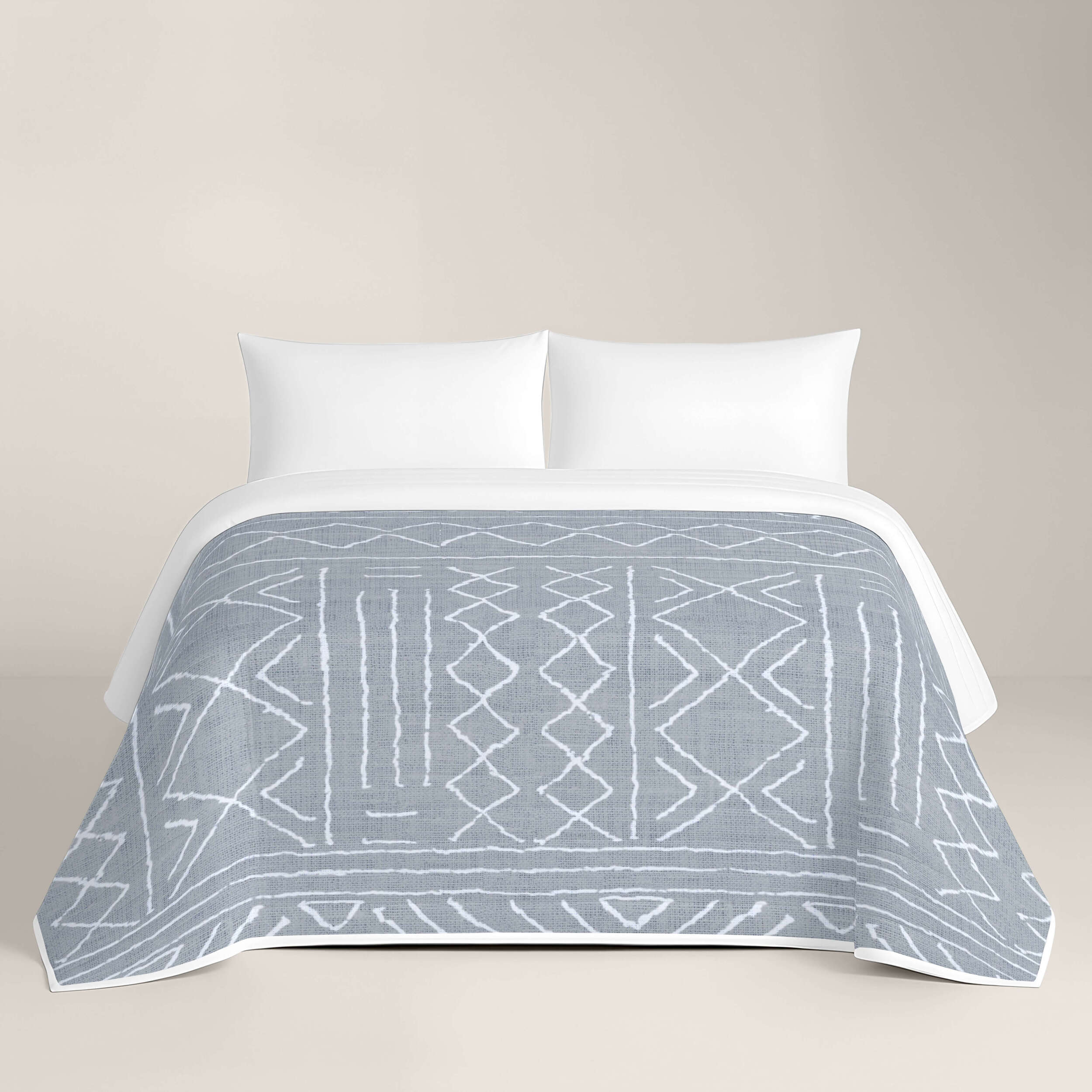 Colcha Bouti Estampada - 2/3 Piezas - 100% Poliéster - Microfibra - 70 gr/m² - Nauek Grey