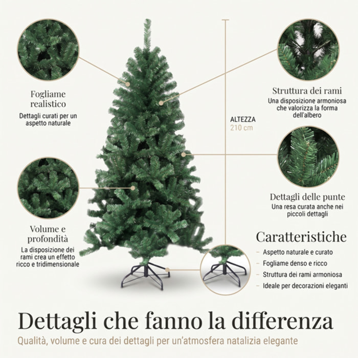 Albero di Natale artificiale in PVC e acciaio - VERDE