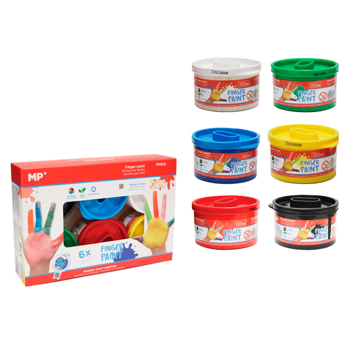 PINTURA DE DEDOS 120 ml 6 COLORES