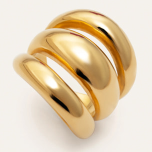 Anillo Dune Aire Acero Baño Oro