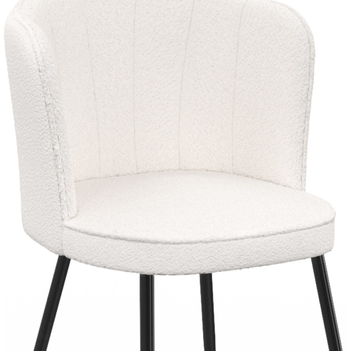 Chaises Arielle en bouclette crème et pieds noirs - lot de 2