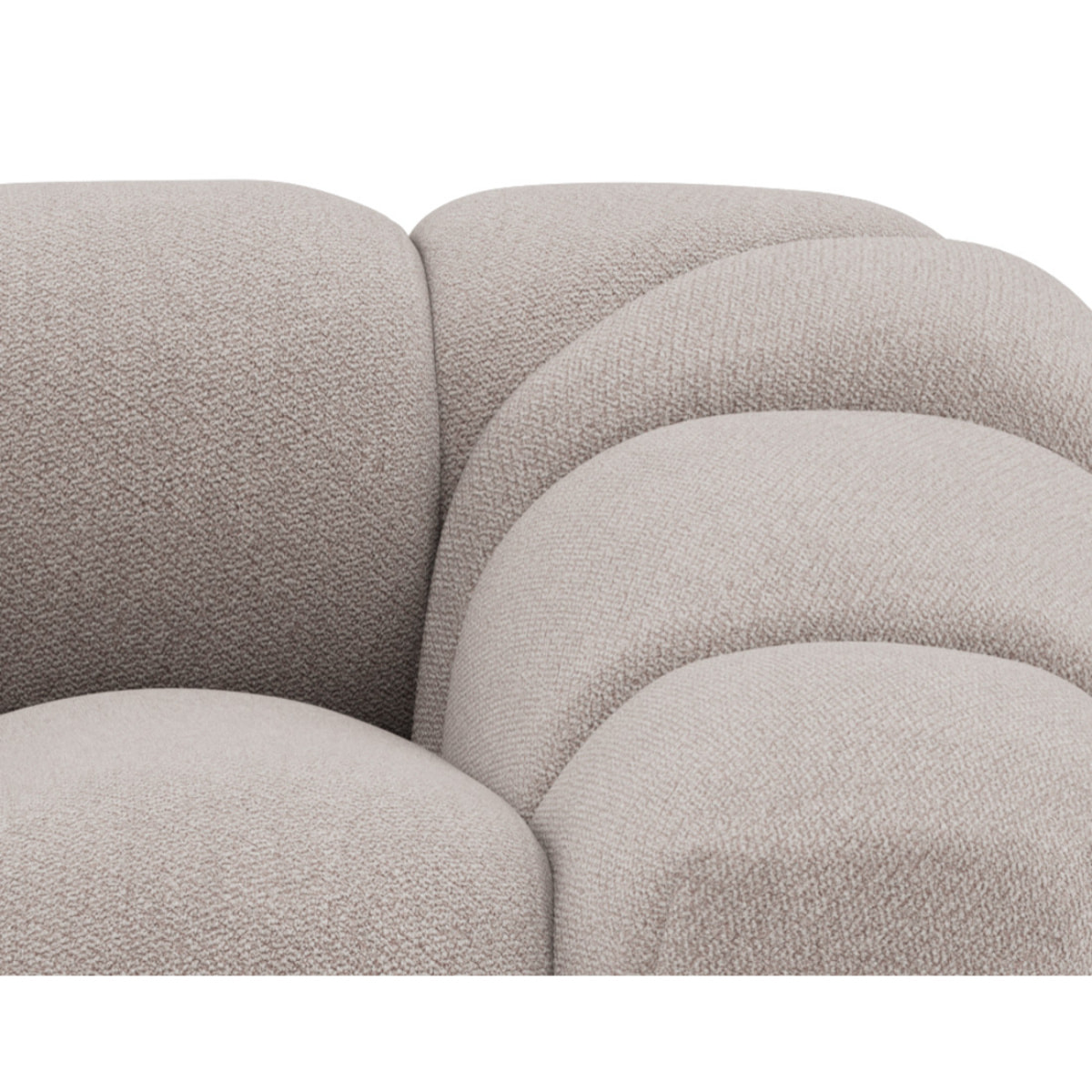 Ava - canapé 3 places bubble en velours texturé - Gris clair