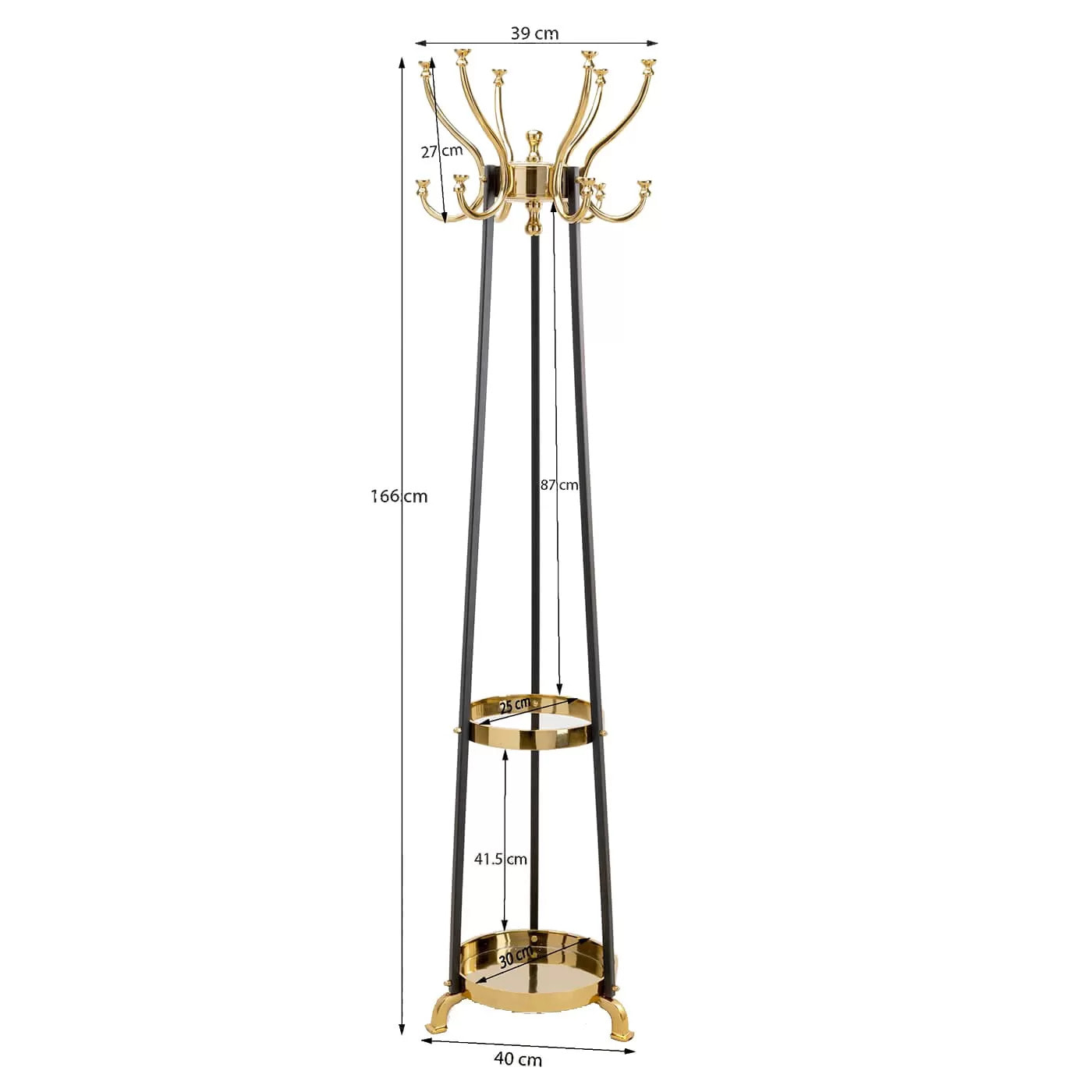 Portemanteau Luna noir et doré Kare Design
