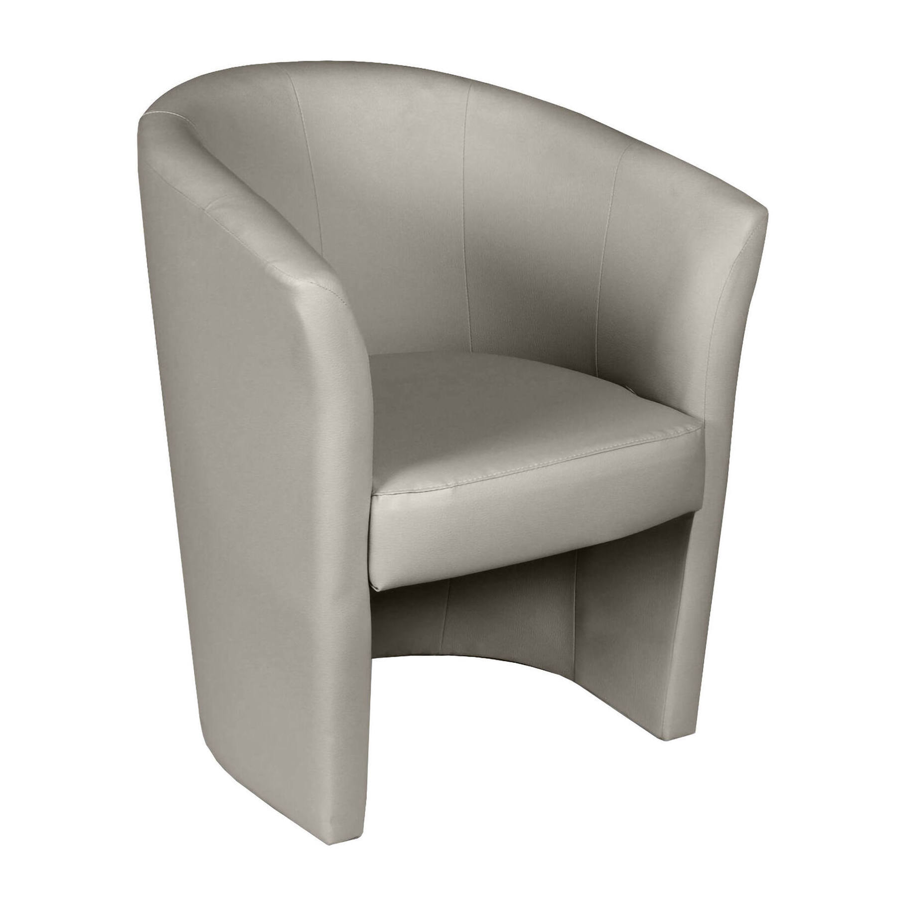 Poltrona Ago, Poltrona da salotto, Seduta imbottita, Sedia con braccioli in ecopelle, 64x63h76 cm, Grigio