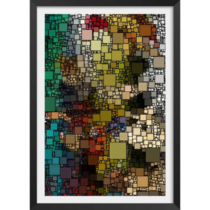 Affiche vitraux sagrada familia Affiche + cadre en bois - Noir