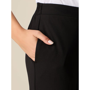 Oltre - Pantalones regulares de tejido crepé - Negro