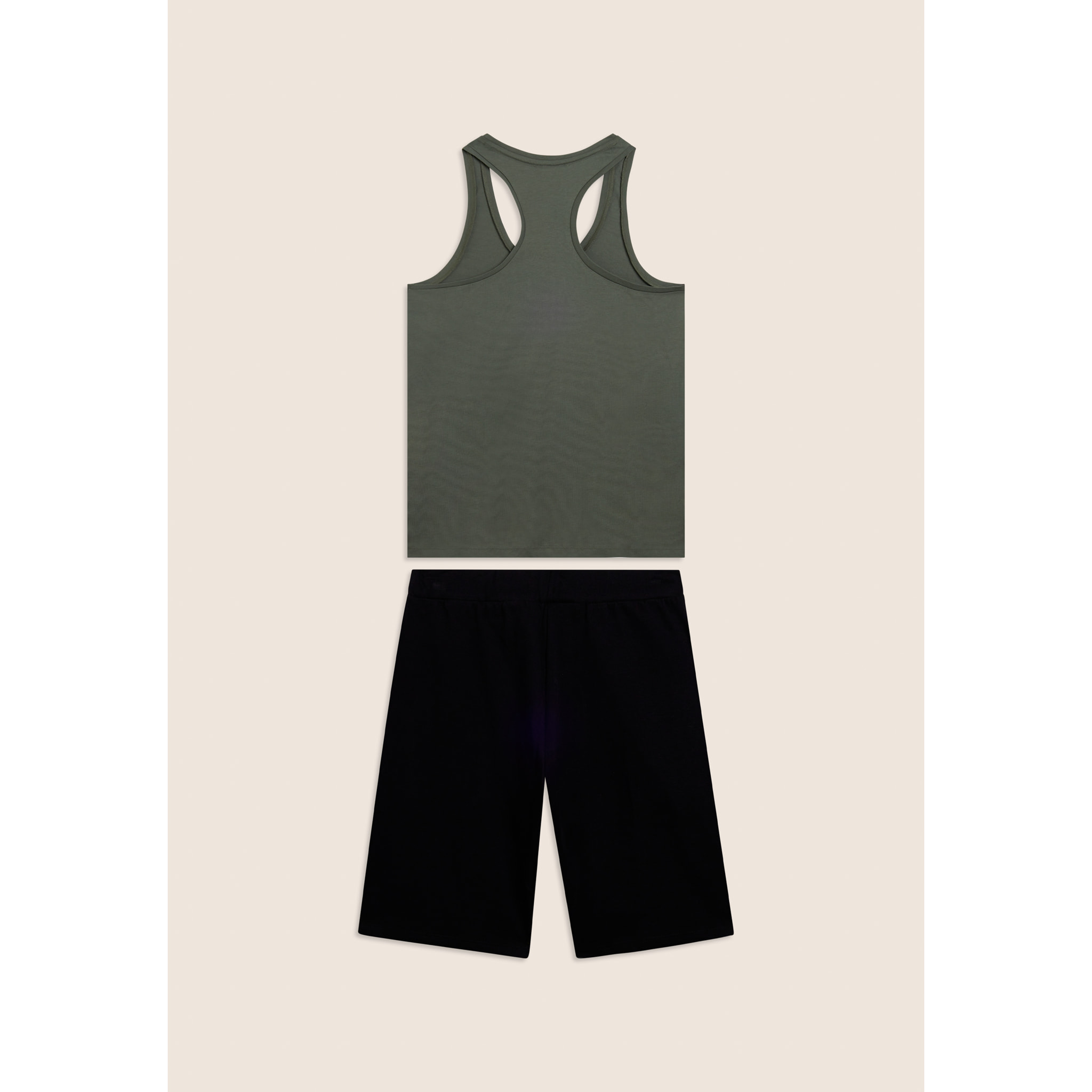 Completo sportivo in cotone con canotta e bermuda