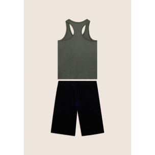 Completo sportivo in cotone con canotta e bermuda