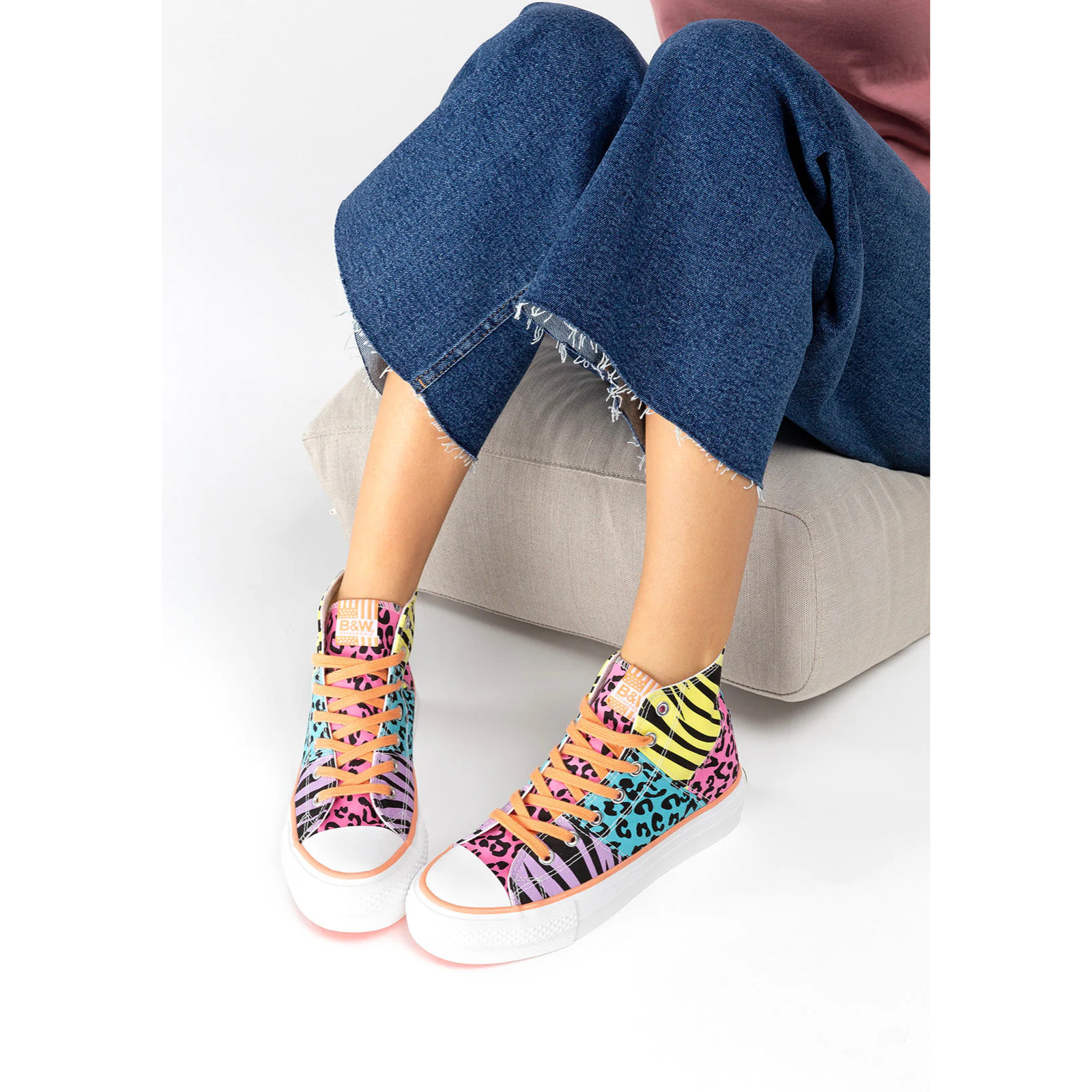 Zapatillas Deportivas Plataforma con Detalles en Multicolor