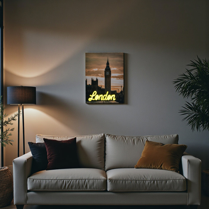 Tableau LED - HOME DECO FACTORY - London - Décoratif - Moderne - Multicolore