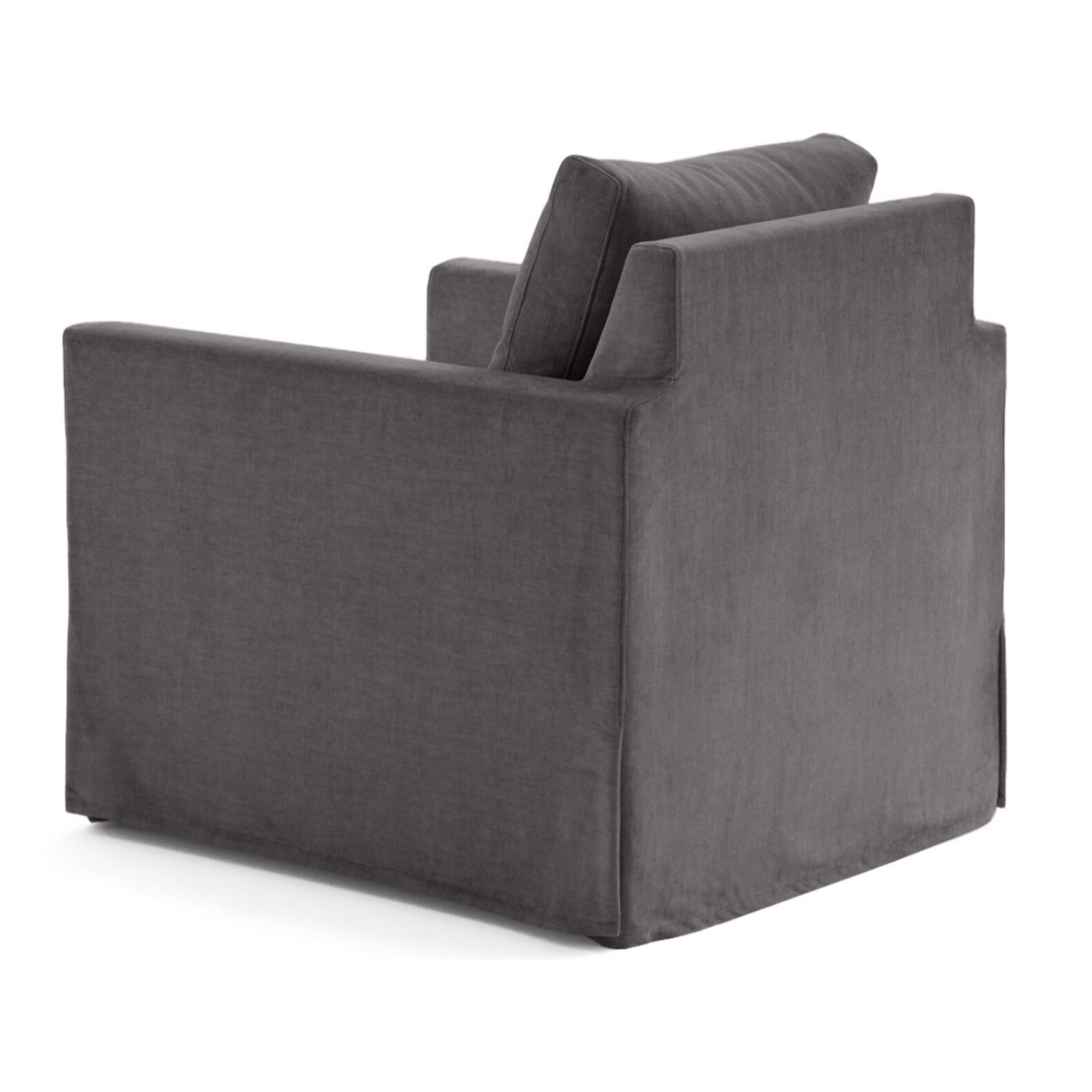 Serena - fauteuil déhoussable en velours - Gris