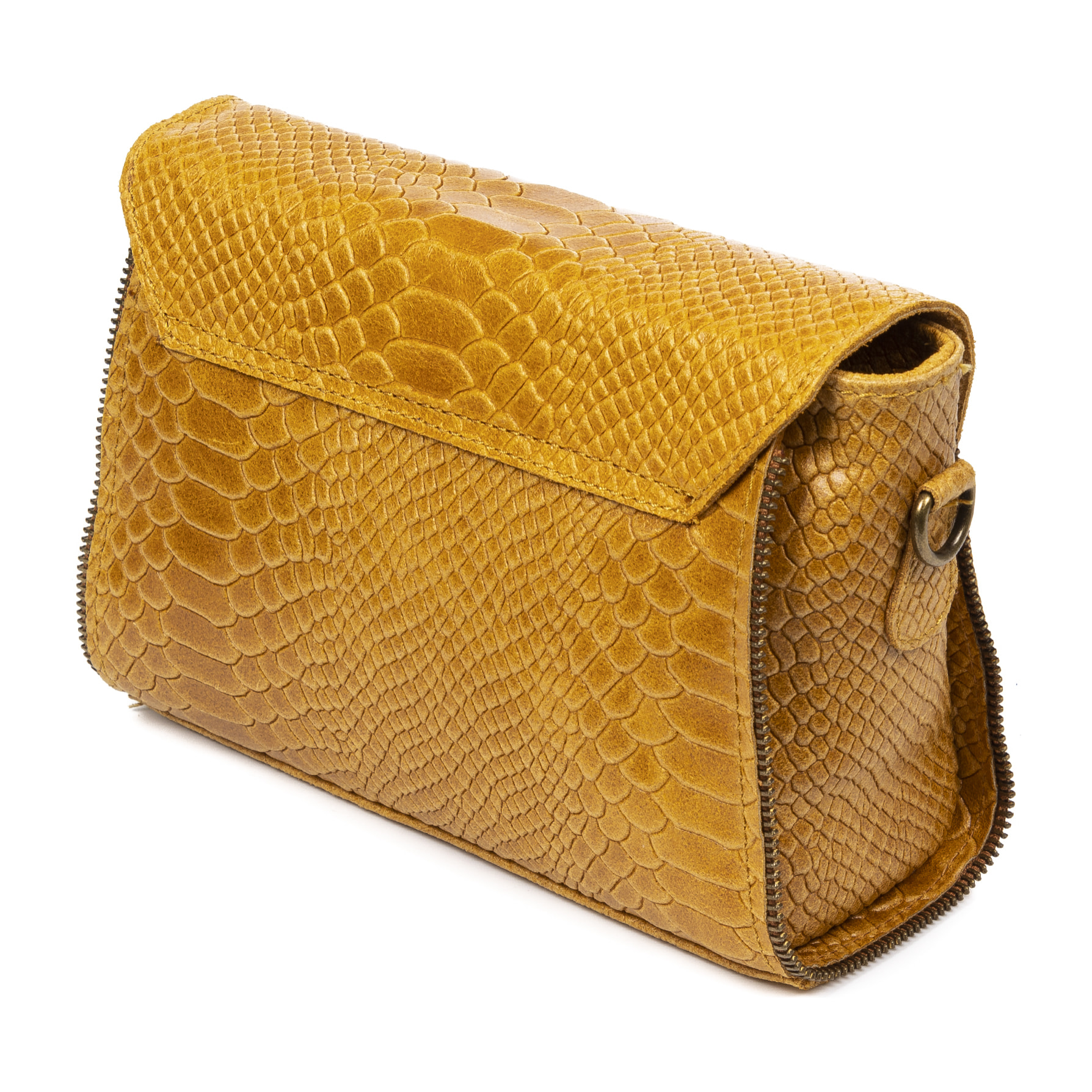 Mariola Bolso bandolera Mujer.Piel auténtica Gamuza Grabado Serpiente