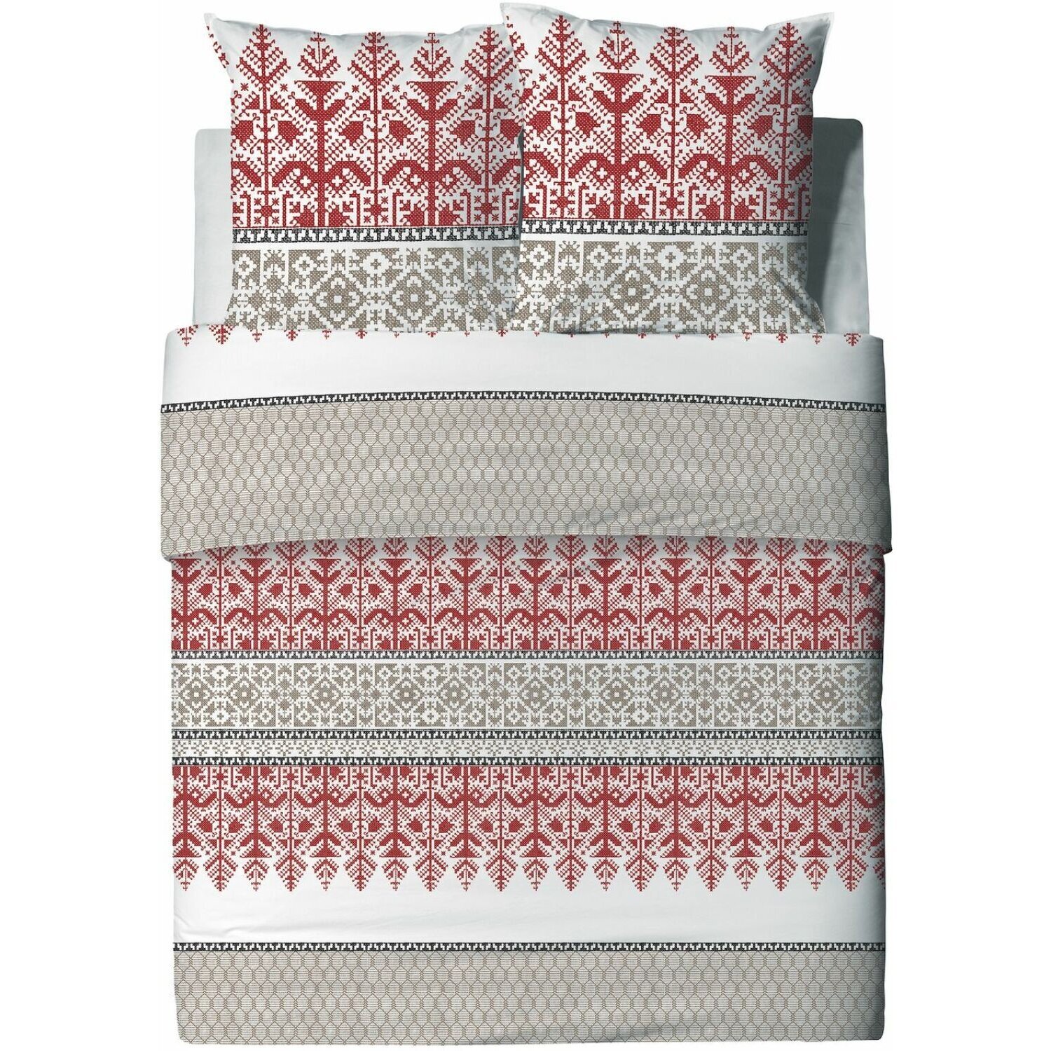 Parure housse de couette 3pcs avec taies oreiller 100% coton 57fils halti