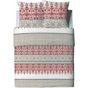Parure housse de couette 3pcs avec taies oreiller 100% coton 57fils halti