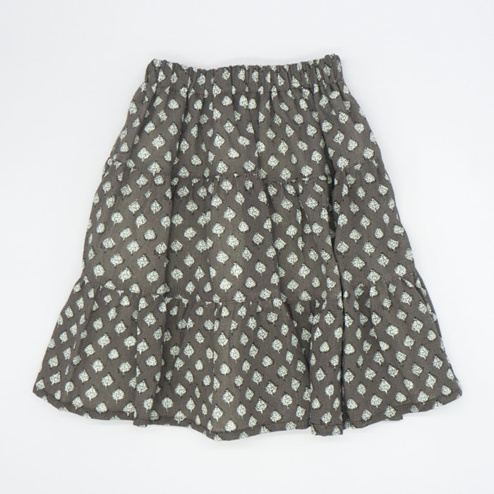 FALDA MIDI FLOR GRIS MARENGO