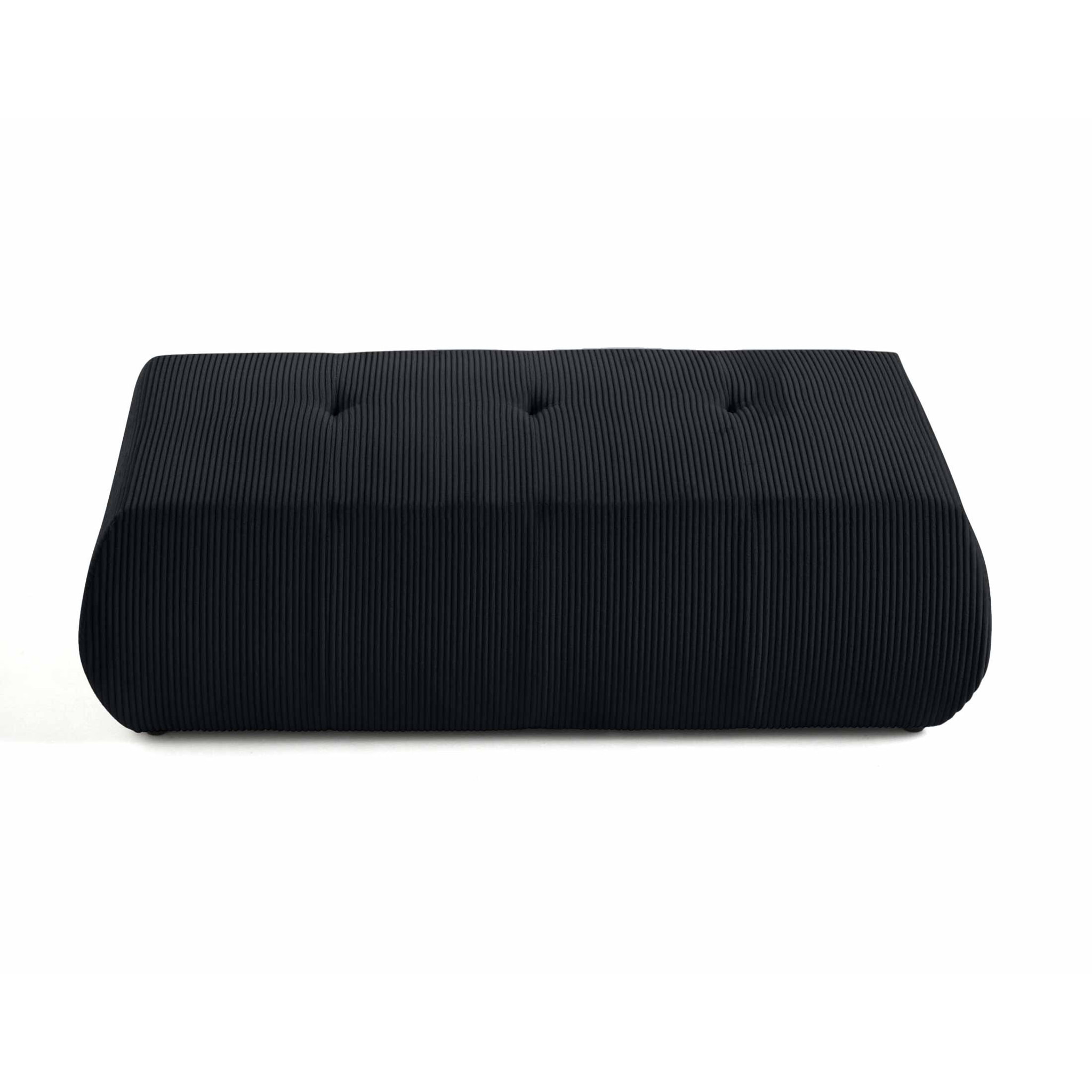 Onyx - pouf d'appoint - en velours côtelé - Noir