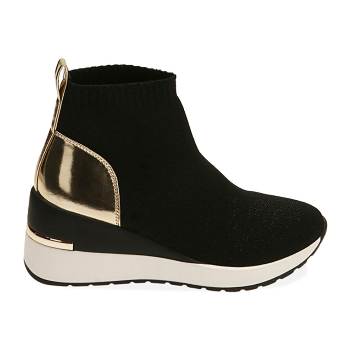 Slip-on nere, zeppa 7 cm