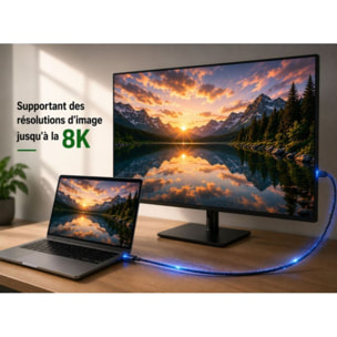 Câble HDMI ADEQWAT 2.1/48Gpbs 3M Noir