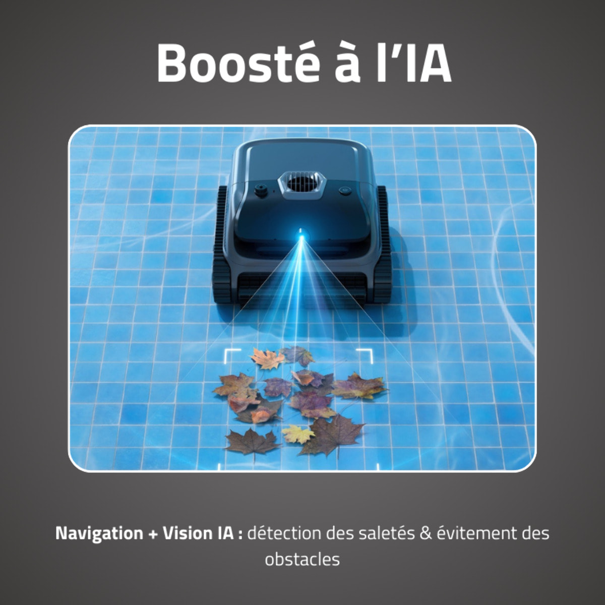 Bestway Robot piscine sans fil Atlas Vision nettoyage fond parois et ligne d'eau 200m² max