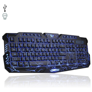 Teclado Gaming M200 con 3 colores de iluminación LED a elegir.