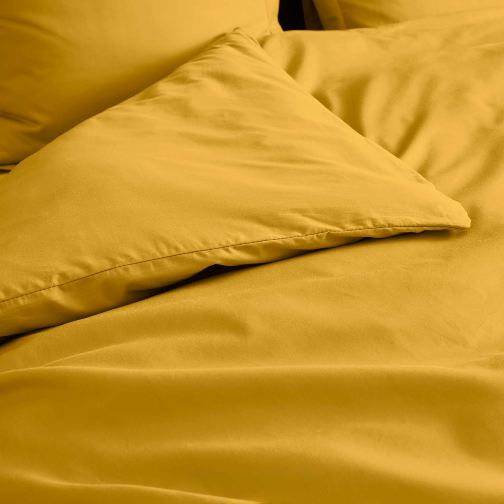 Housse de couette 100% Percale de Coton ORIGINE - Jaune Curry