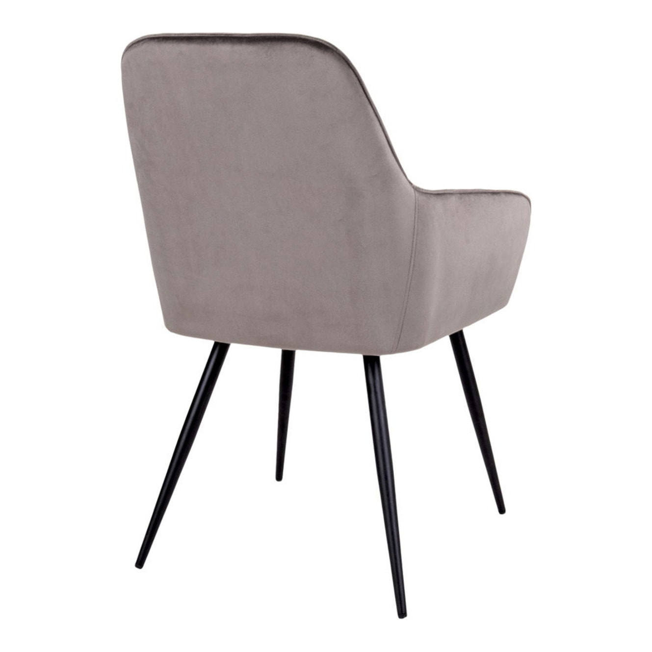 Set 2 sedie da pranzo Harbo in velluto color mushroom con gambe nere