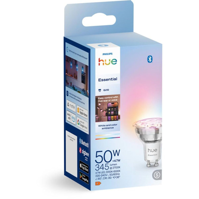 Ampoule LED connectée PHILIPS HUE Essential GU10 White&Color Ambiance