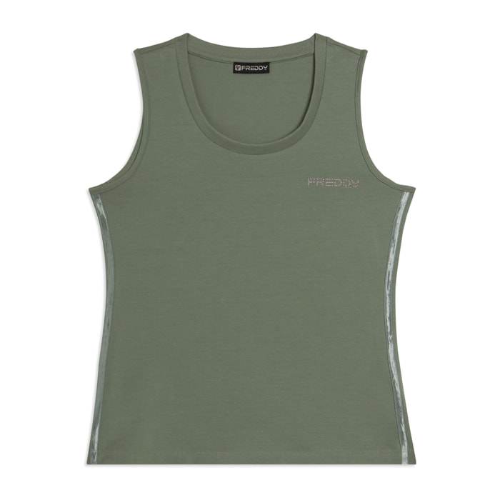 Canotta Regular con Logo FREDDY e Inserti Elastici