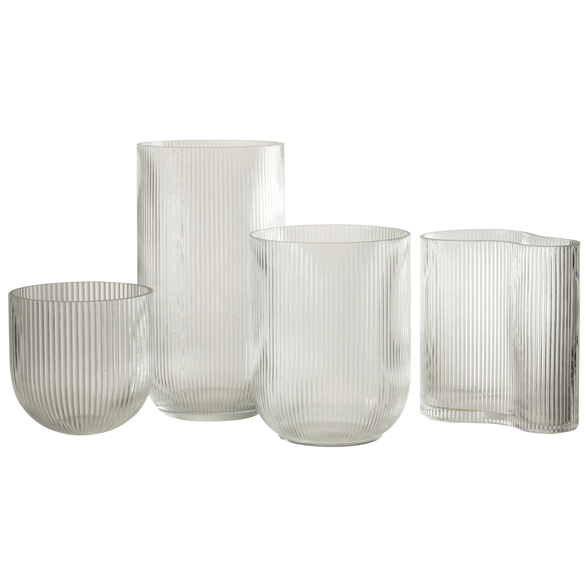 J-Line vase Rayé - verre - transparent - large