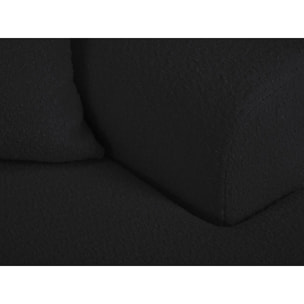 Canapé d'angle droit convertible avec coffre de rangement "Kyoto" 4 places en bouclé noir
