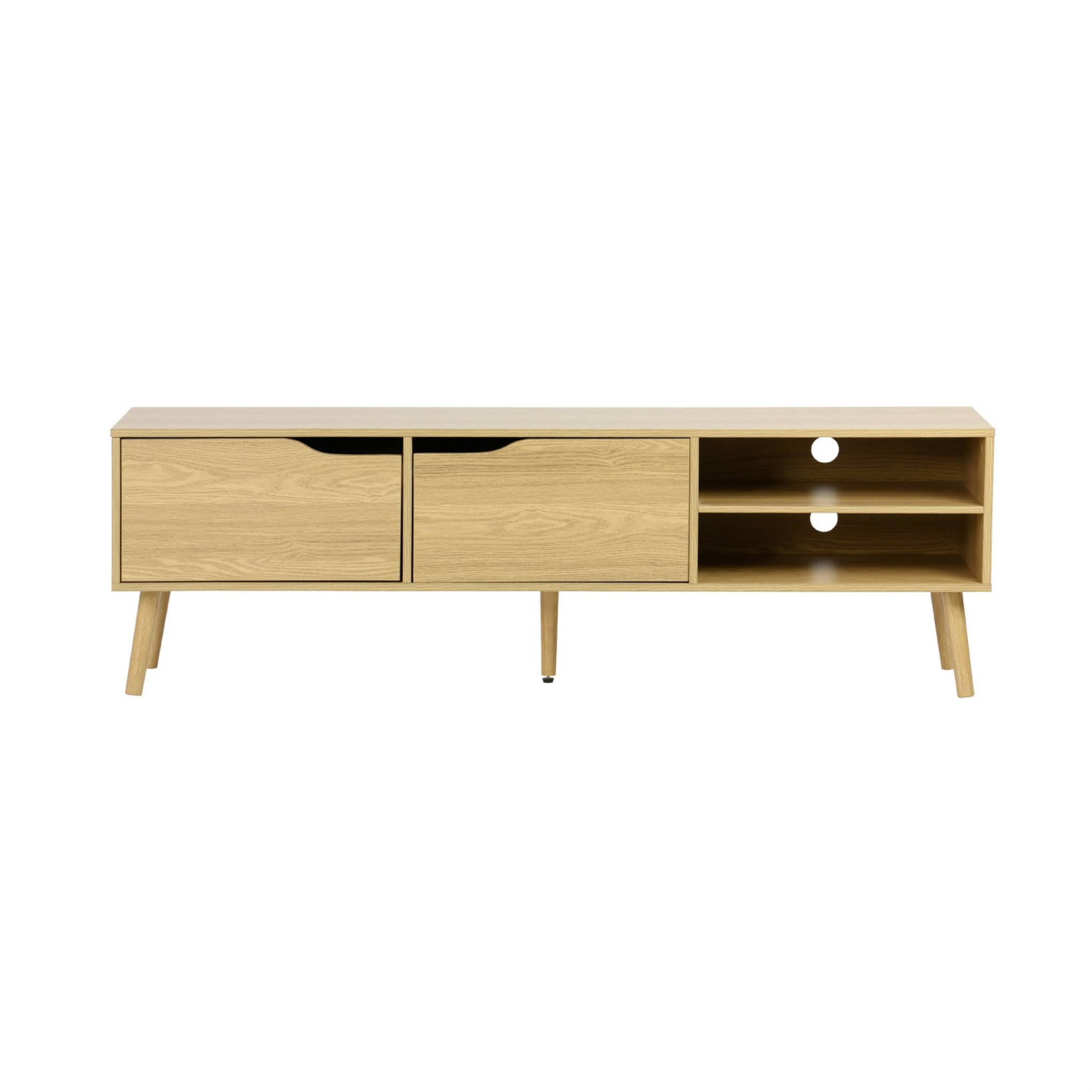 Meuble TV effet frêne. 2 portes. 1 étagère. 160cm