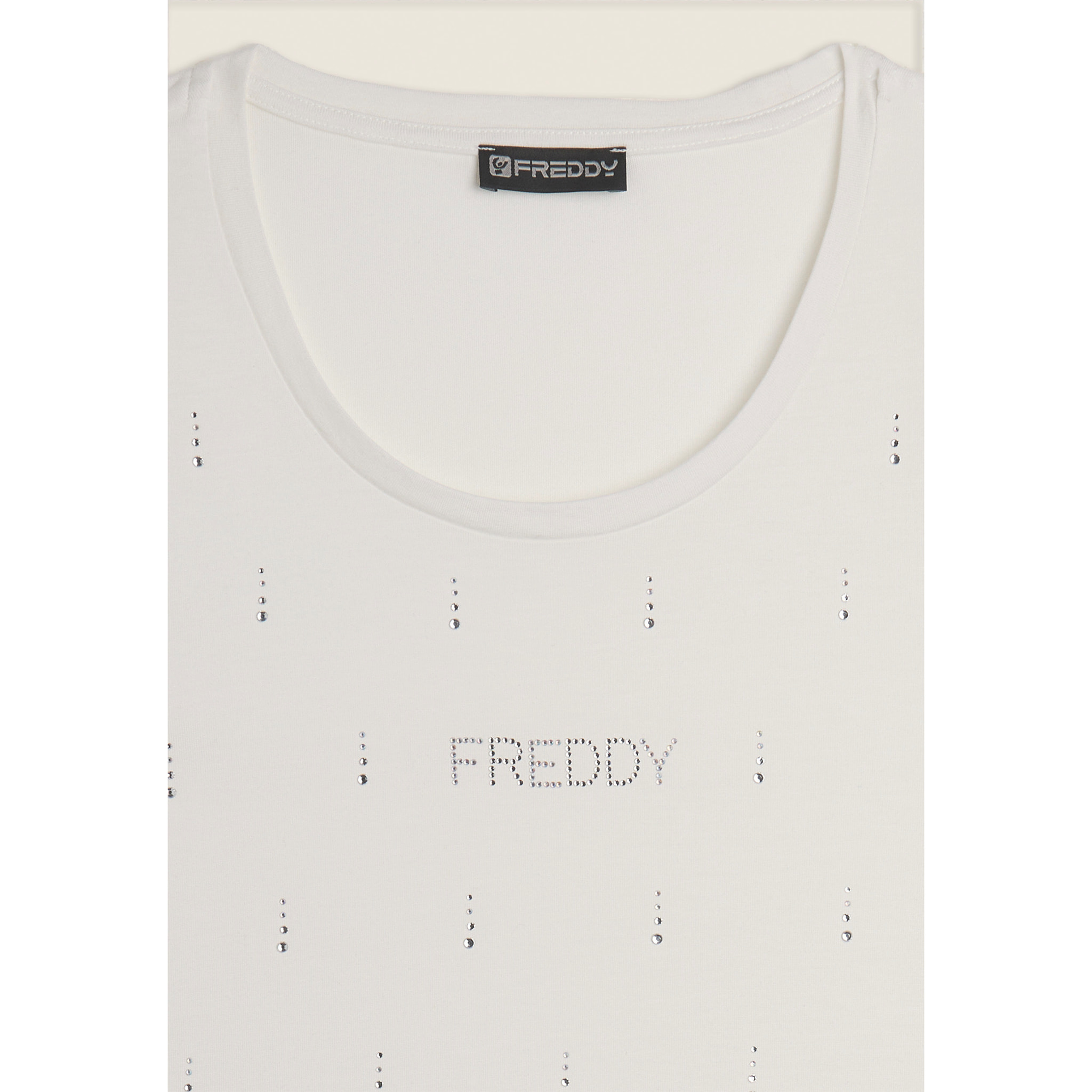 Canotta decorata da Strass in jersey modal