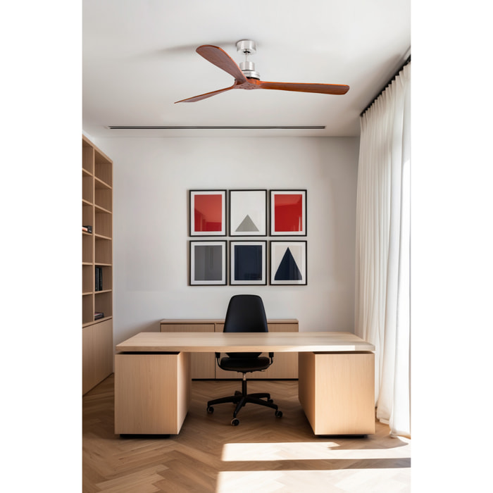 LANTAU XL Ventilateur de plafond nickel mat/noyer TUYA