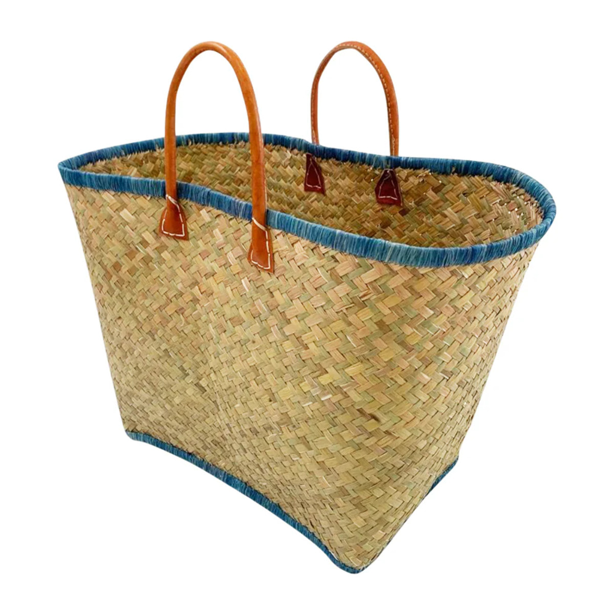 Panier artisanal de Madagascar - Penjy Naturel MM Bleu marine