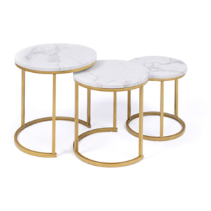 Tables basses rondes gigognes Glam - lot de 3