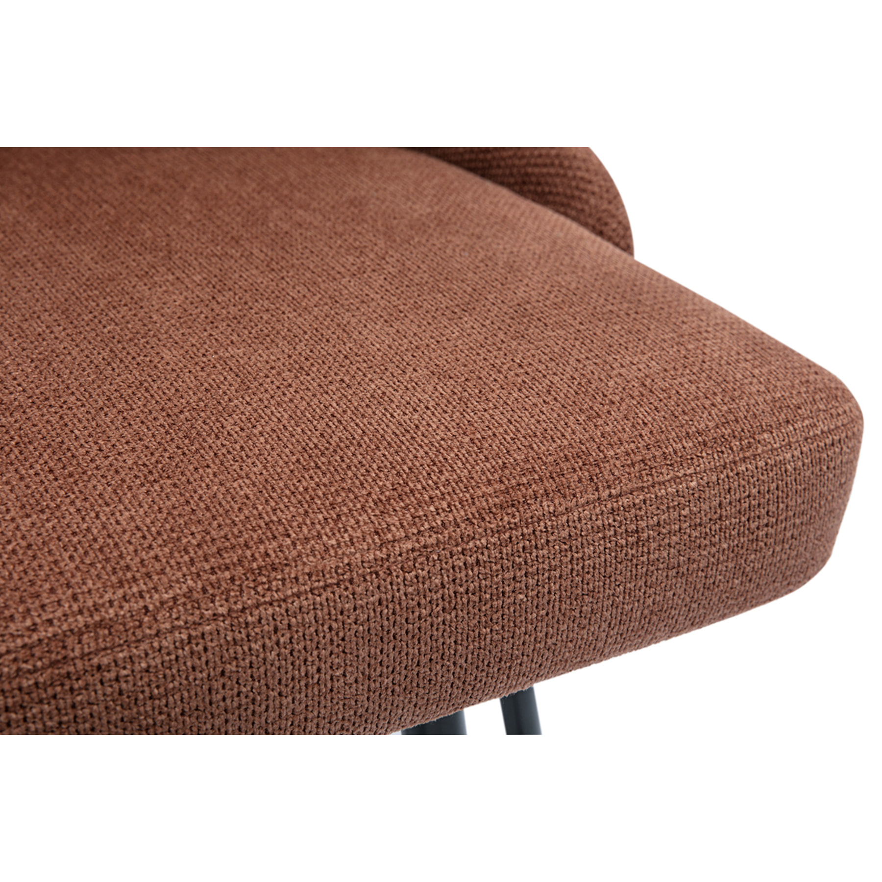 Tabourets de bar pivotants 360° en tissu chenille terre brûlée et métal H66 cm (lot de 2) HASTA
