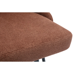 Tabourets de bar pivotants 360° en tissu chenille terre brûlée et métal H66 cm (lot de 2) HASTA