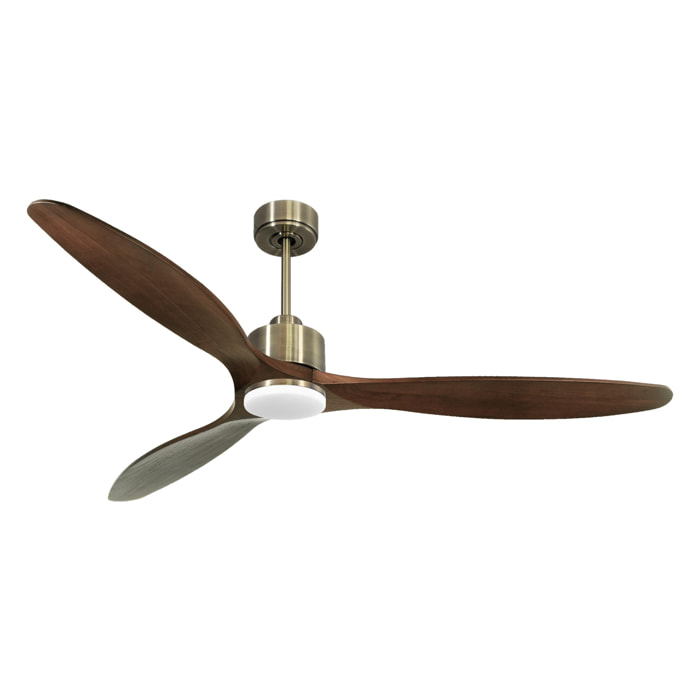 Ventilateur de plafond Réversible  Thermostat Dimmable Wifi Moteur à courant continu Toits en pente Télécommande Lumière à trois tons Hypersilence Mémoire