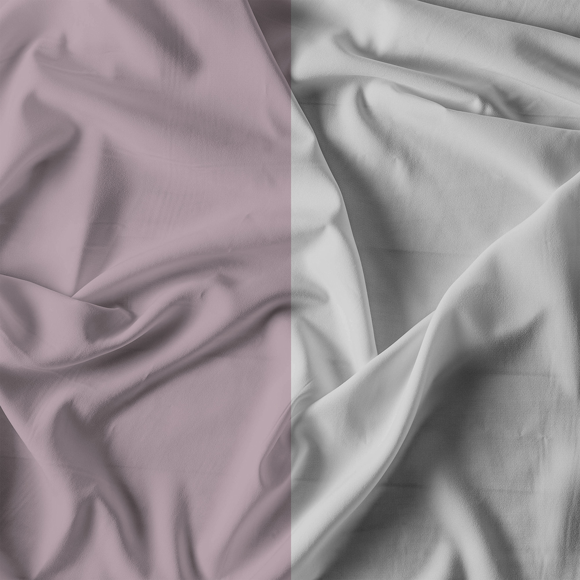 COMPLETO LETTO NATURAL COLOR, 100% Cotone, Made in Italy - ROSA ANTICO/GRIGIO CHIARO
