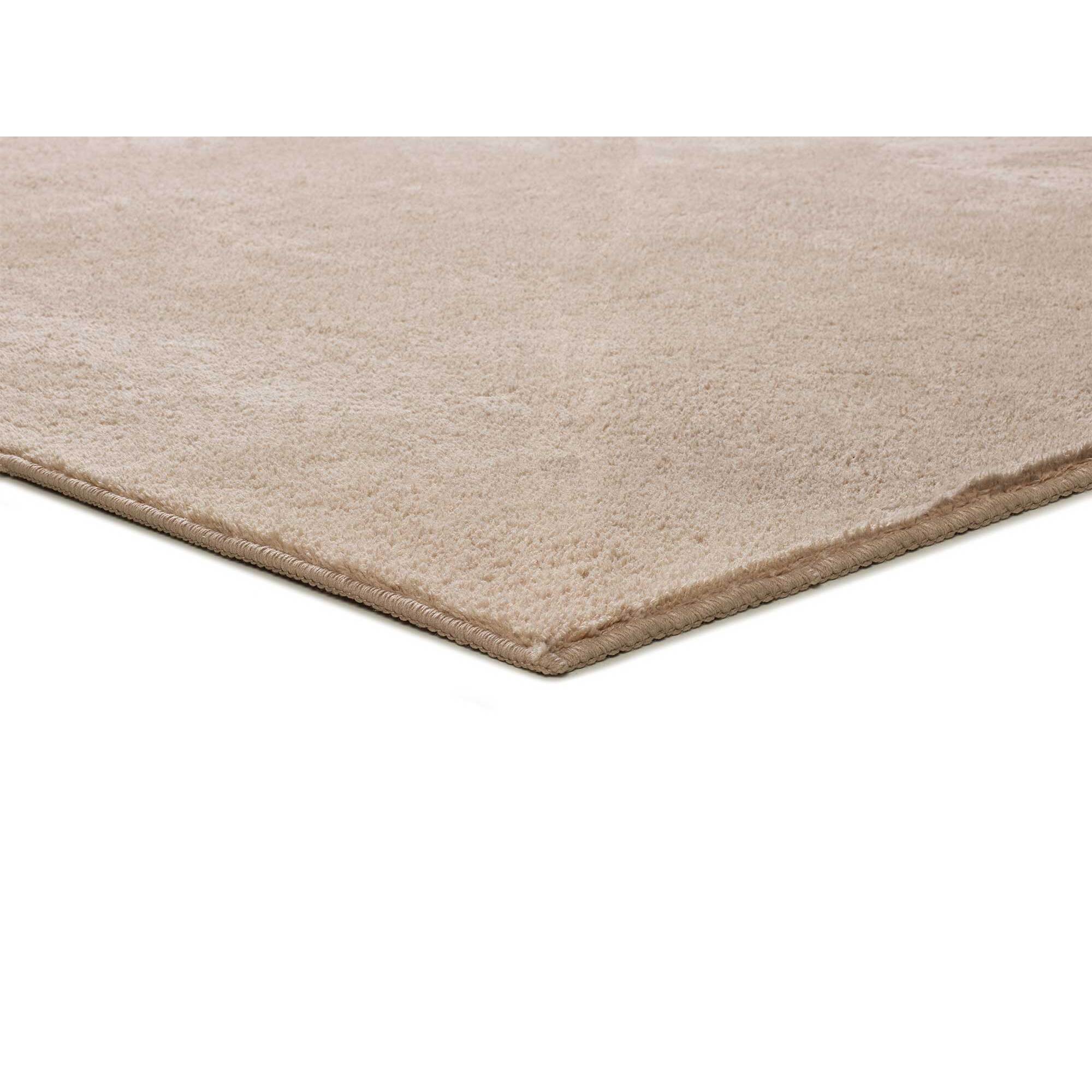 CORALINE Alfombra lisa lavable color beige, varias medidas disponibles.