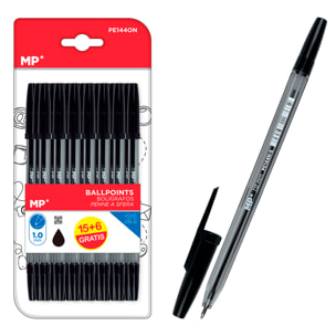 SET 21 PENNE NERE PUNTA 1.0 mm