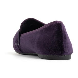 Mocassino in velluto con fascia penny - VIOLA