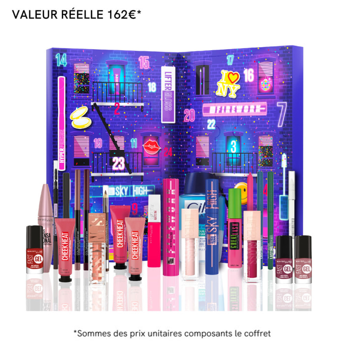 Maybelline New York Calendrier de l'Avent 2024 - 24 Produits Maquillage - Grand Format