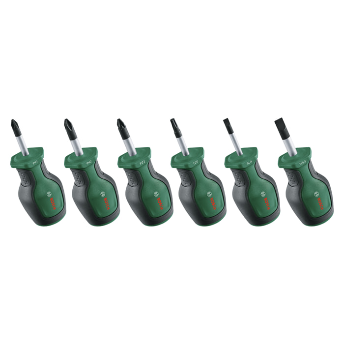 Set de tournevis courts - 6 pièces - BOSCH - 1600A032UK